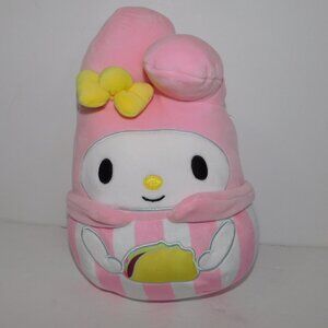 Kellytoy Squishmallows x My Melody Hello Kitty 10" Plush w Taco Stuffed Toy
